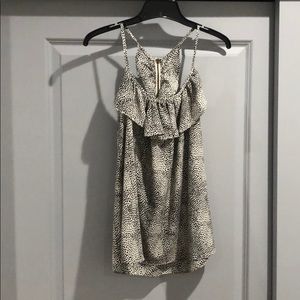 SS Black and White Ruffle Tank